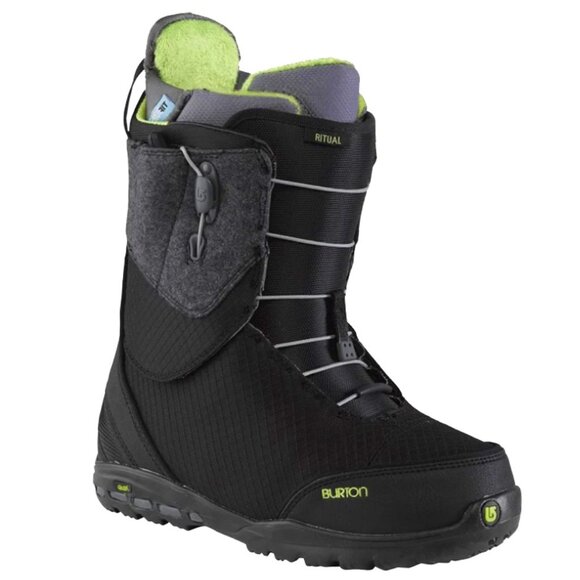 NEW $399 Burton Ritual Snowboard Boots!8Black & Gray With Green Detailing